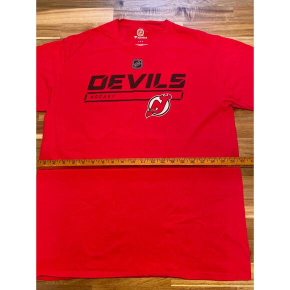 Fanatics NHL Authentic Pro New Jersey Devils Red Short‎ Sleeve T-Shirt Men's L - Picture 3 of 5